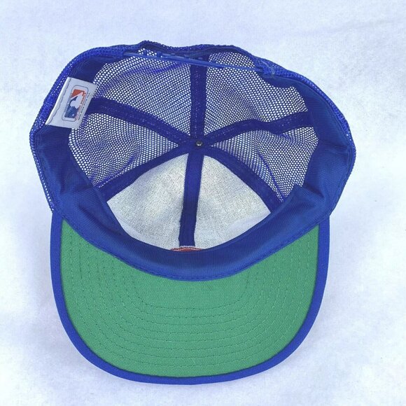 Vintage Chicago Cubs Hat Trucker Ball Cap Snapback Baseball Blue Hat VTG - Picture 7 of 9